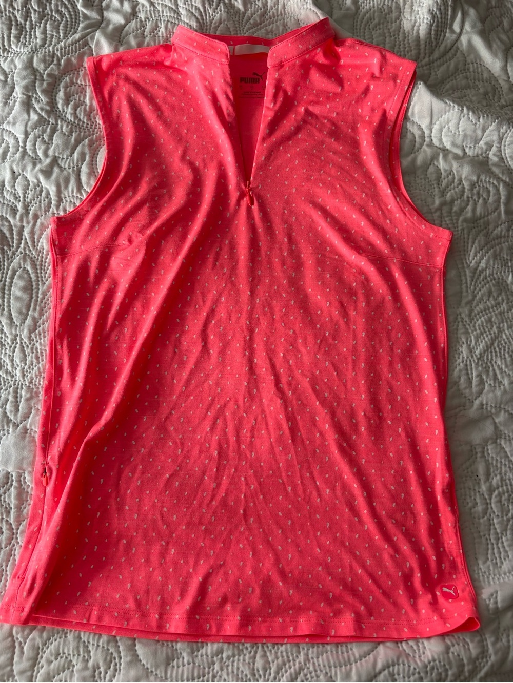 Puma Neon Pink Sleeveless V‑Neck Golf Tank